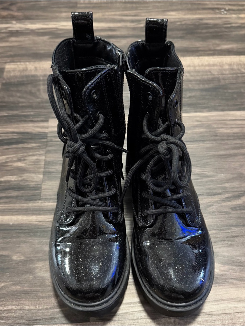 art class Black Lace-Up Kids Size 2 Combat Boots